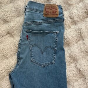 Levi's Mile High Super Skinny Jeans Size 30x30 Light Wash Stretch Distressed